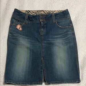 Burberry Blue Label Denim with Check Pattern